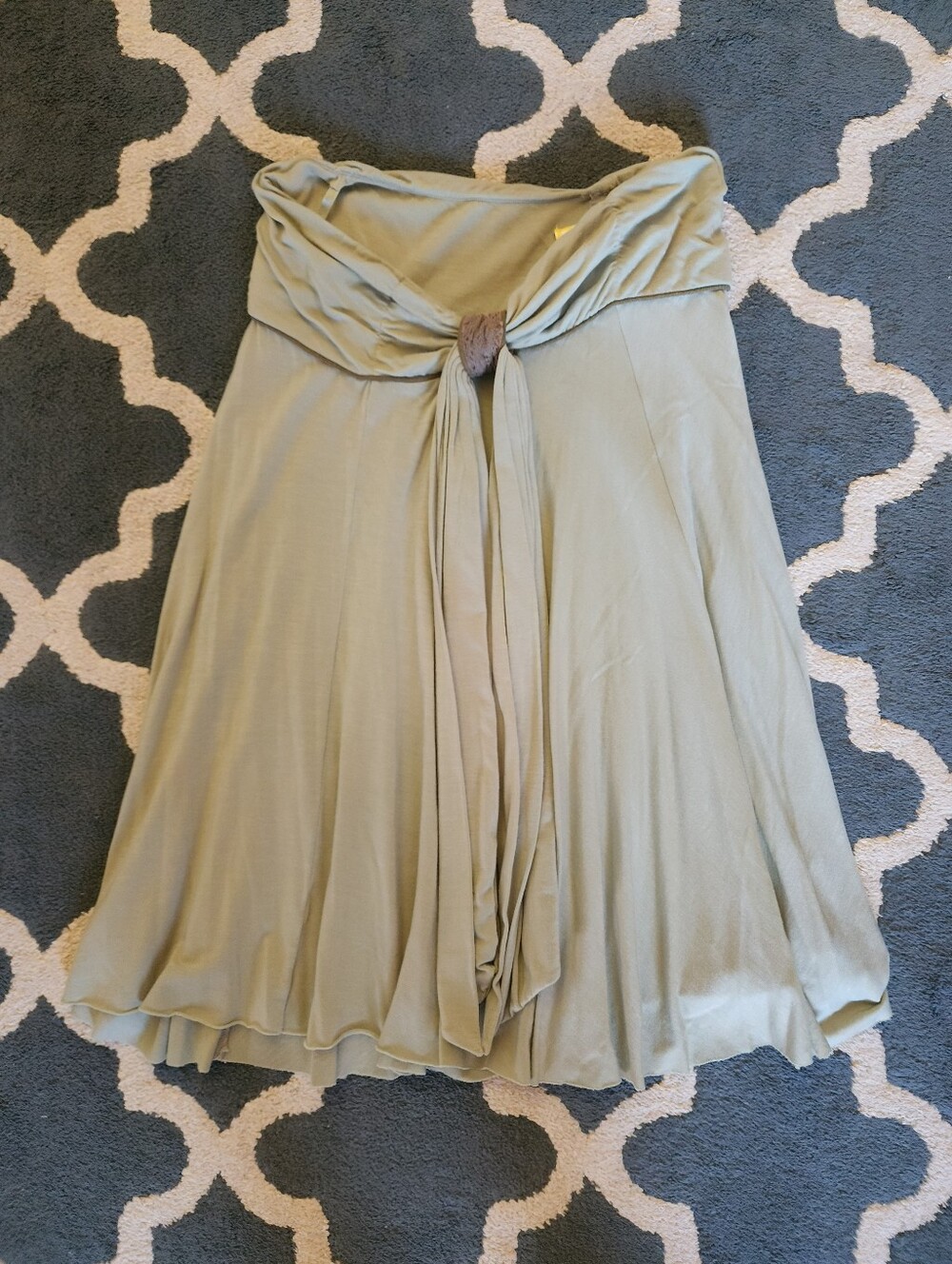 Free People Sage Green Twist-Waist Circle Skirt (Strapless)